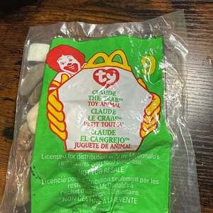 RARE Vintage McDonald's TY Beanie Babies #9 - Claude the Crab w/ Multiple Errors